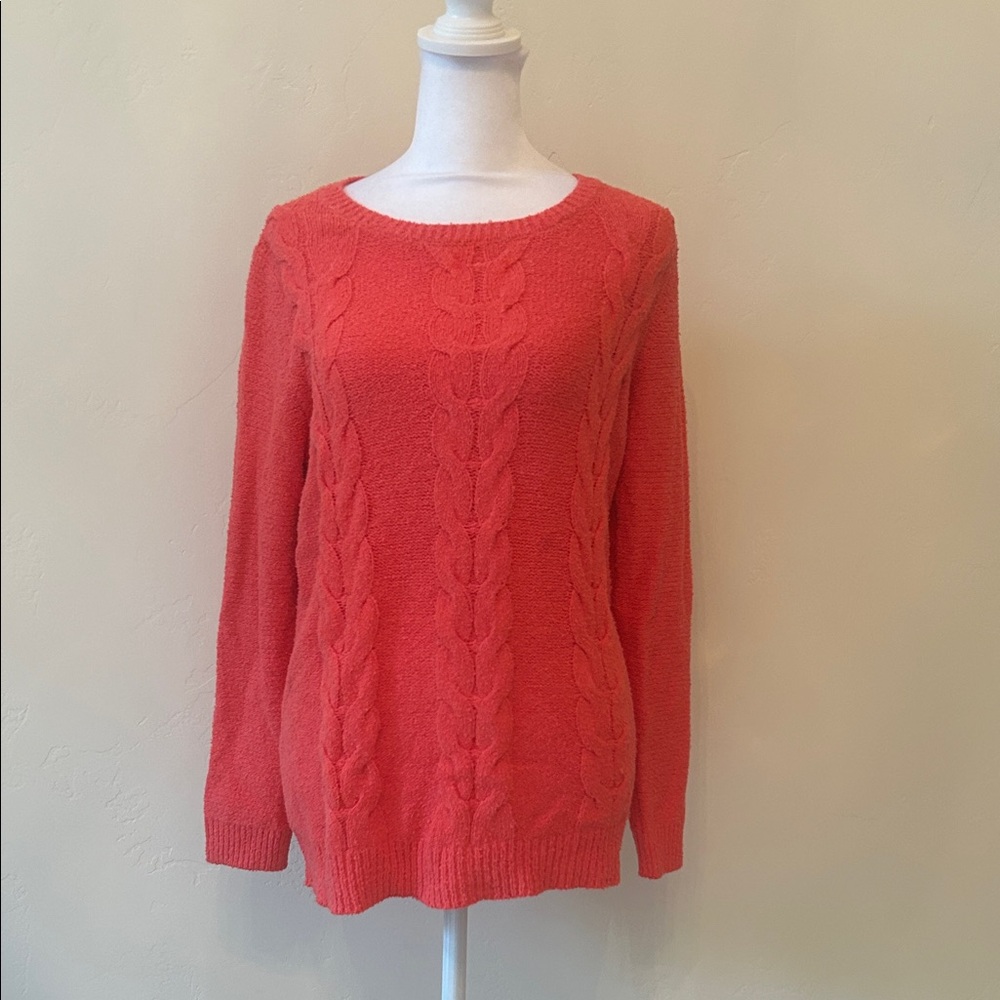 J. Crew Women's Cable Knit Sweater - Coral Pink